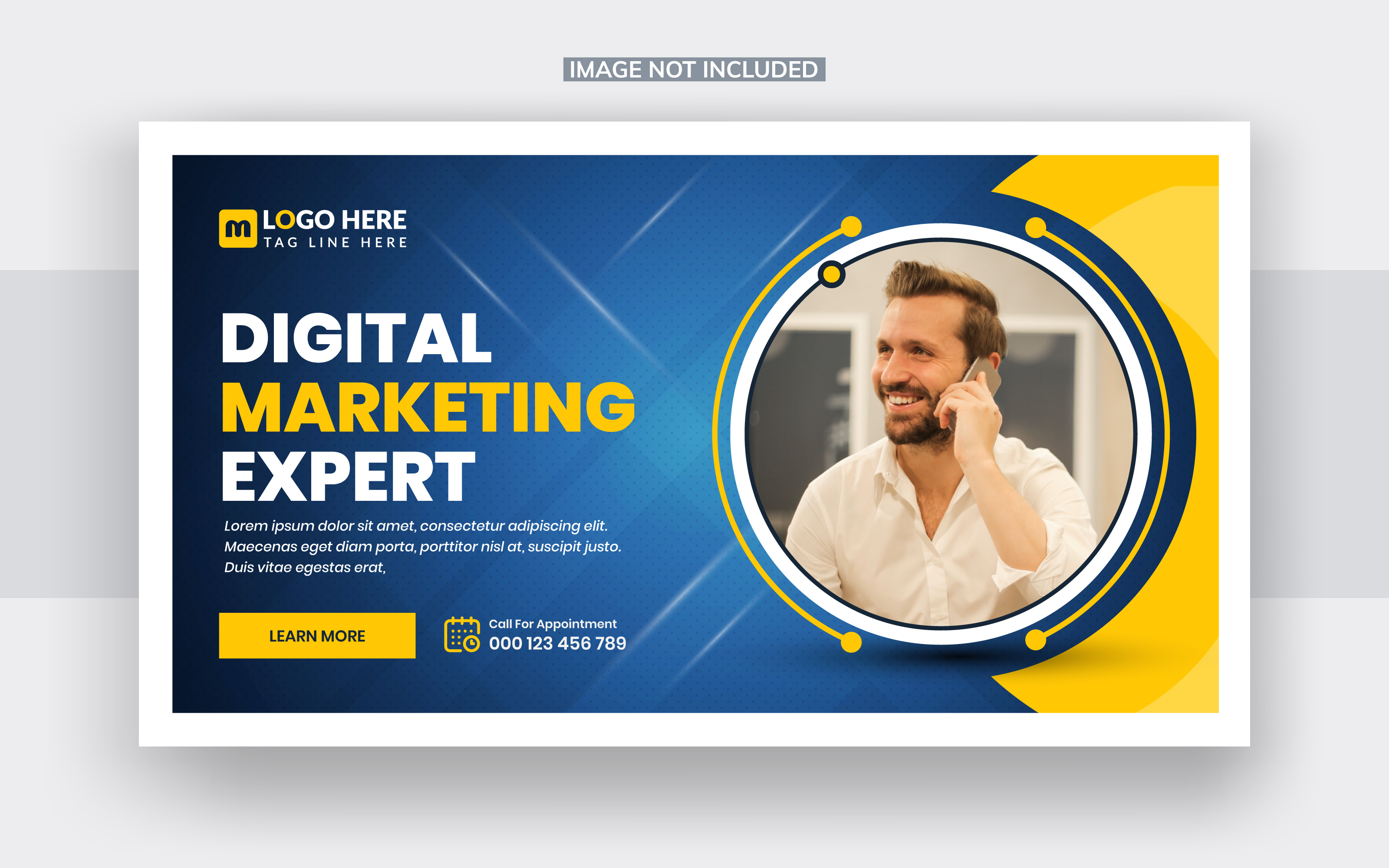 Digital Marketing Illustrator Youtube thumbnail  design Template